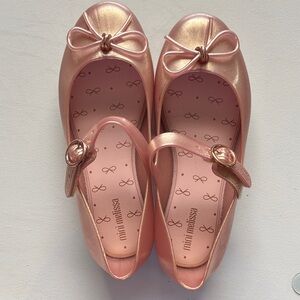 Mini Melissa Shimmering Pink Ballet Flats
